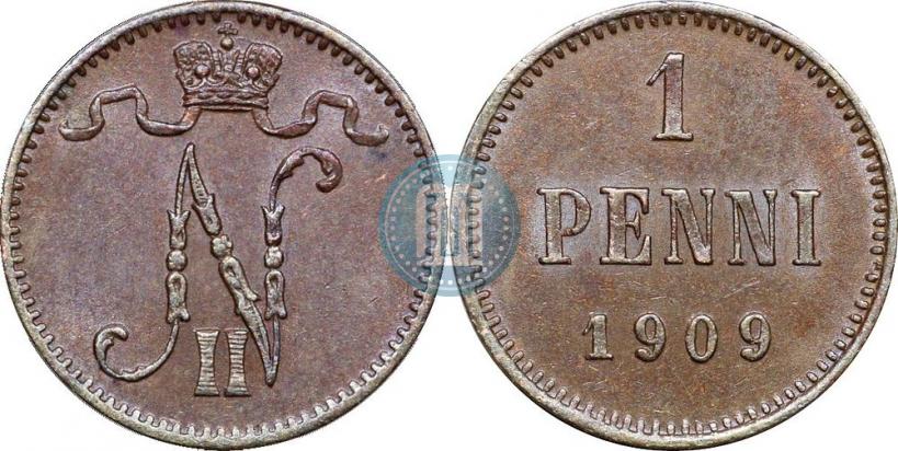 Picture 1 penni 1909 year  