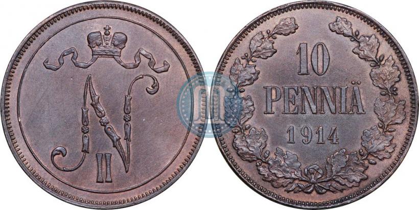 Picture 10 pennia 1914 year  
