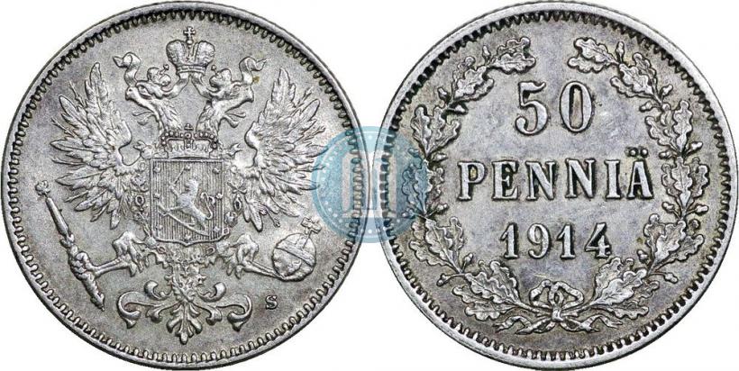Фото 50 пенни 1914 года S 