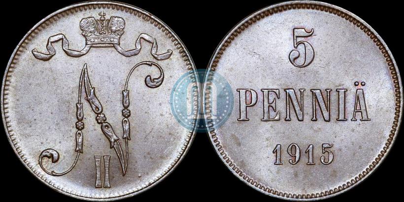 Picture 5 pennia 1915 year  