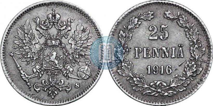 Picture 25 pennia 1916 year S 