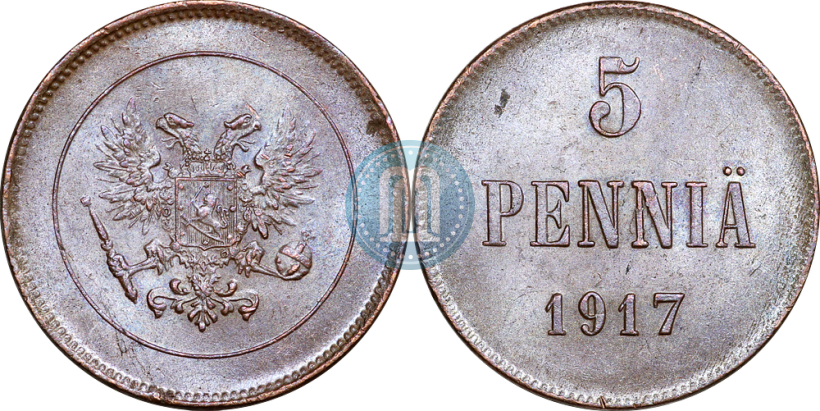 Picture 5 pennia 1917 year  