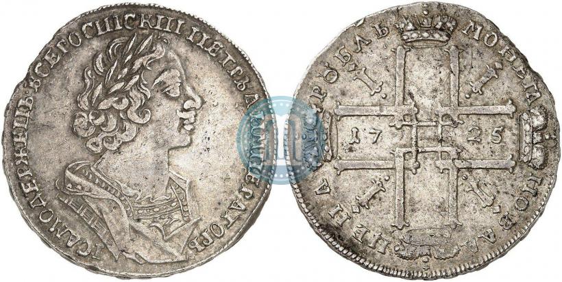 Фото 1 рубль 1723 года OK "Портрет в горностаевой мантии"