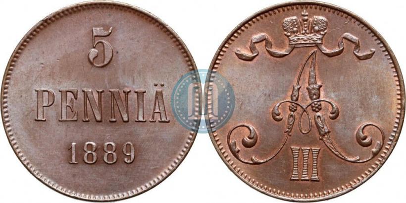 Фото 5 пенни 1889 года  