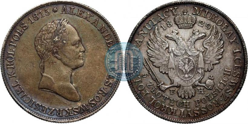Picture 5 złotych 1829 year FH 