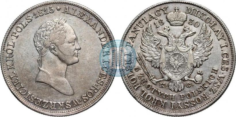 Picture 5 złotych 1830 year KG 