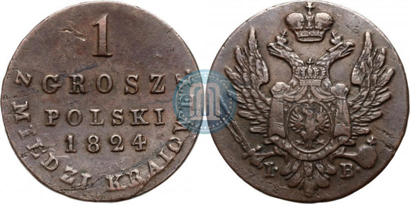 Picture 1 grosz 1824 year IB "Z MIEDZI KRAIOWEY"