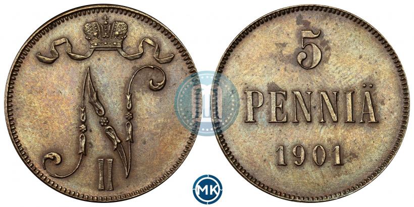 Фото 5 пенни 1901 года  