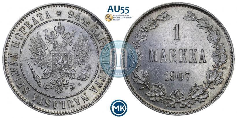 Picture 1 markka 1907 year L 