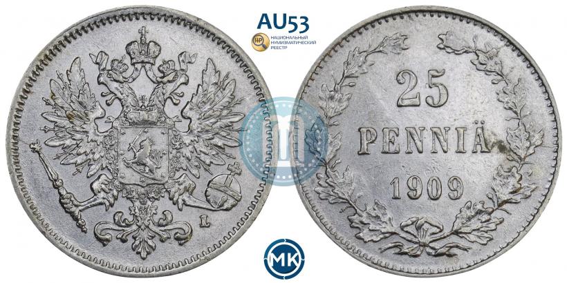 Picture 25 pennia 1909 year L 