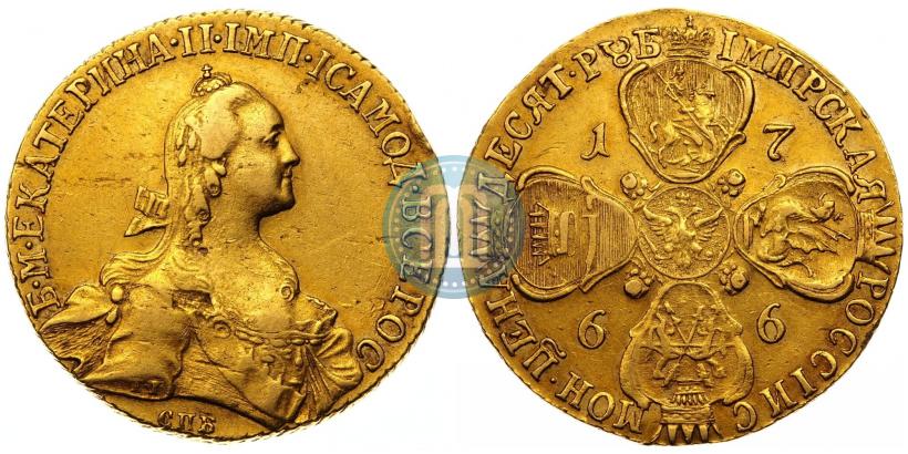 Picture 10 roubles 1766 year СПБ 