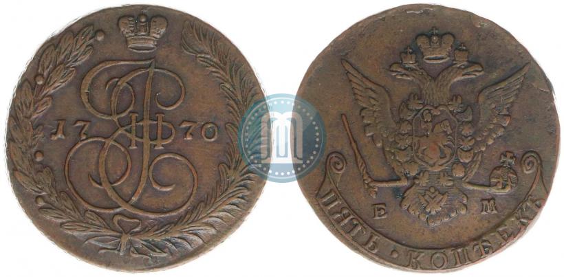 Picture 5 kopecks 1770 year ЕМ 
