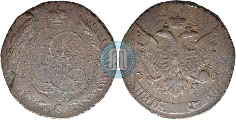 Фото 5 копеек 1791 года ЕМ "Павловский перечекан"