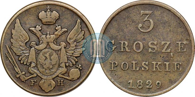 Picture 3 grosze 1829 year FH 