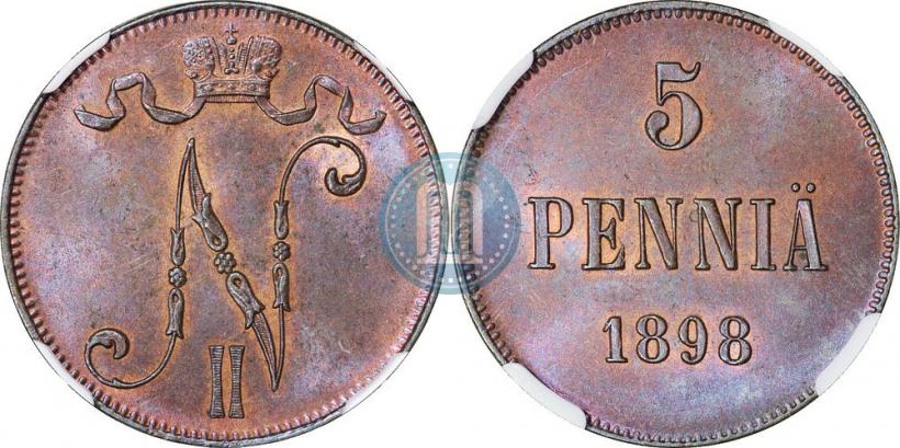 Picture 5 pennia 1898 year  