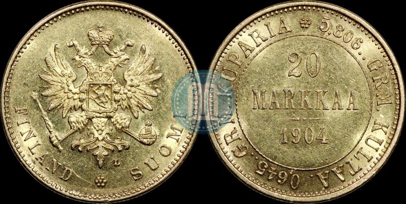 Picture 20 markkaa 1904 year L 