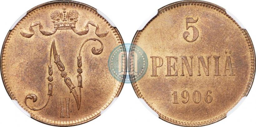 Фото 5 пенни 1906 года  