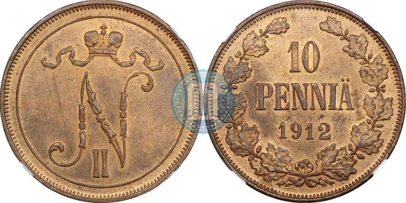 Фото 10 пенни 1912 года  