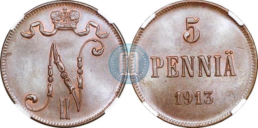 Фото 5 пенни 1913 года  