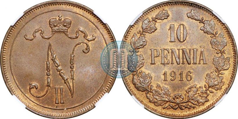 Picture 10 pennia 1916 year  