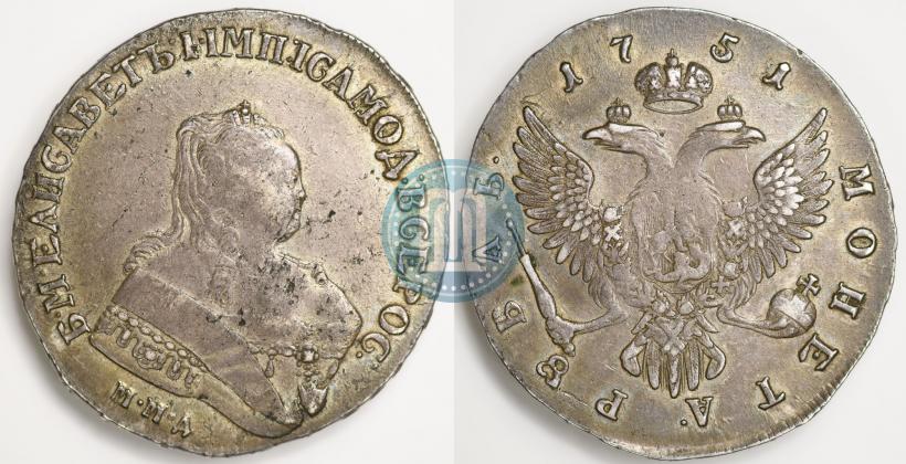 Фото 1 рубль 1751 года ММД 