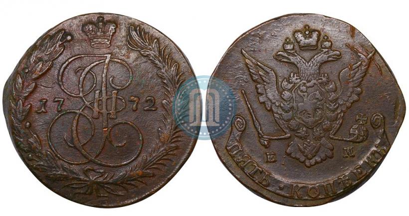 Фото 5 копеек 1772 года ЕМ 