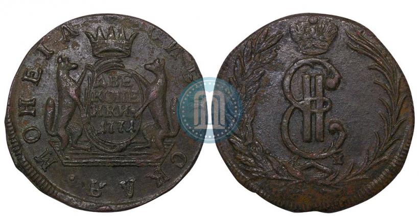 Picture 2 kopecks 1771 year КМ 