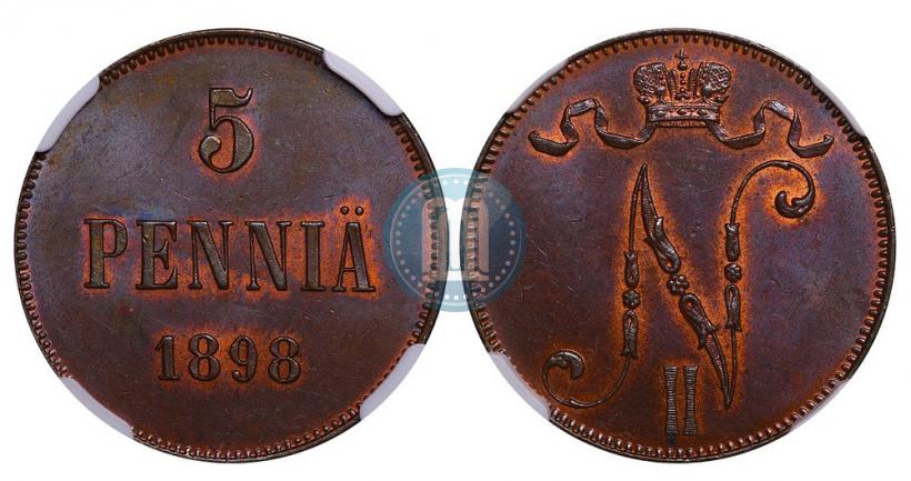 Picture 5 pennia 1898 year  