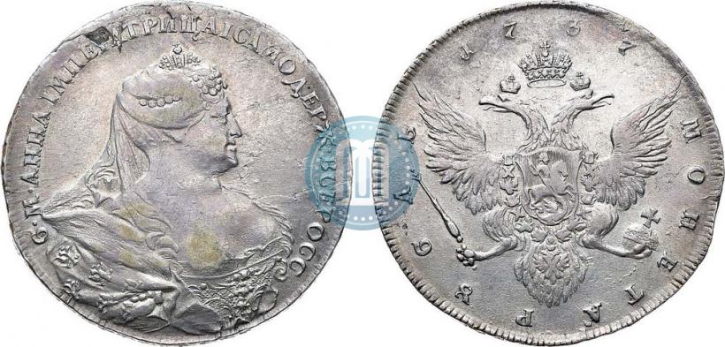 Фото 1 рубль 1737 года  "Работы Гедлингера"