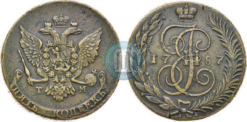 Picture 5 kopecks 1787 year ТМ 