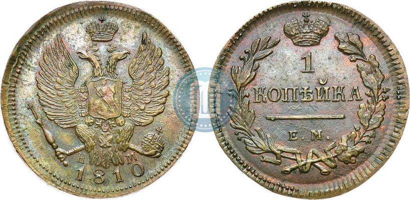 Picture 1 kopeck 1810 year ЕМ-НМ 