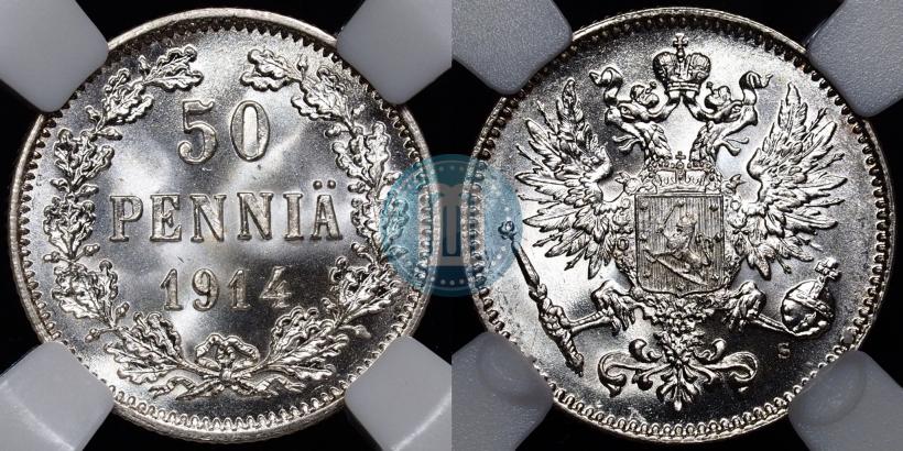 Фото 50 пенни 1914 года S 
