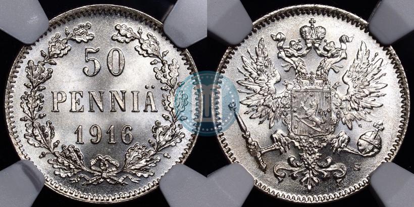 Фото 50 пенни 1916 года S 