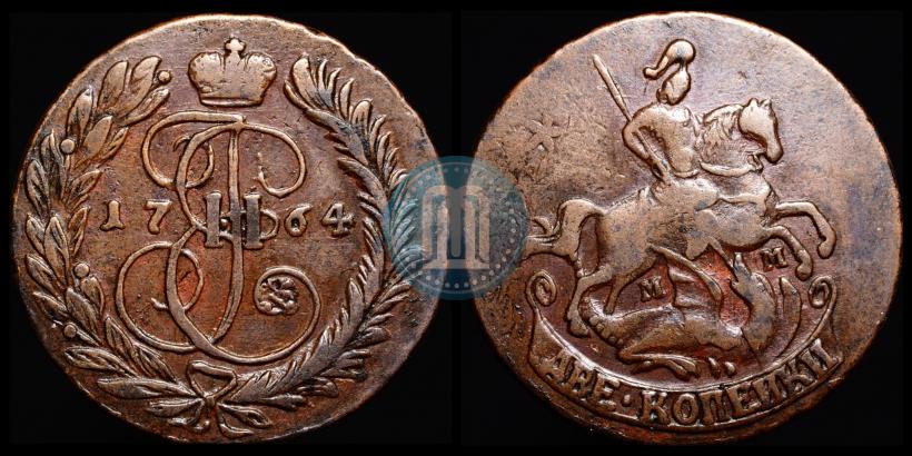 Фото 2 копейки 1764 года ММ 