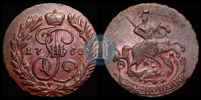 Фото 2 копейки 1766 года ММ 