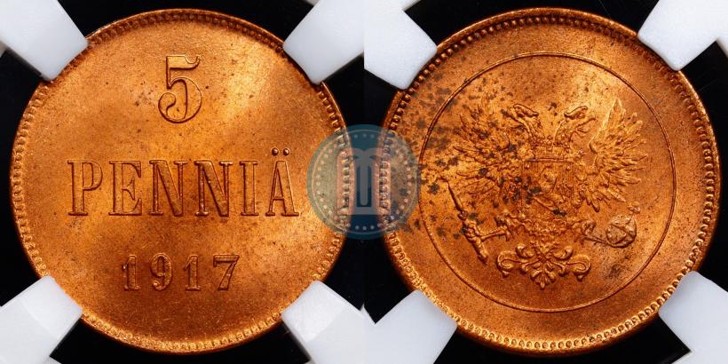 Фото 5 пенни 1917 года  