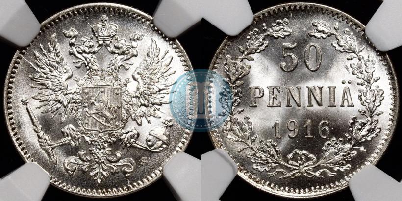 Фото 50 пенни 1916 года S 