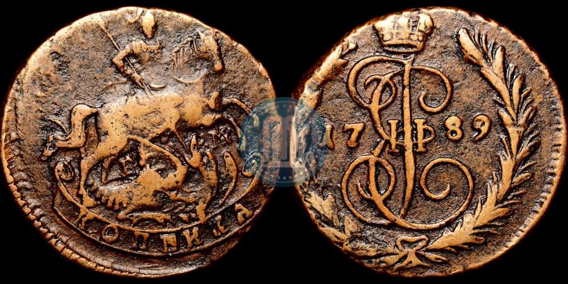 Picture 1 kopeck 1789 year ЕМ 