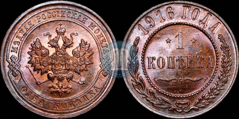 Picture 1 kopeck 1916 year  