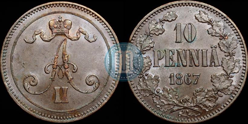 Picture 10 pennia 1867 year  