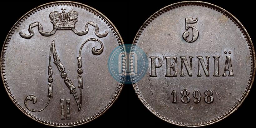 Фото 5 пенни 1898 года  