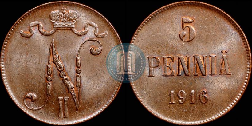 Фото 5 пенни 1916 года  