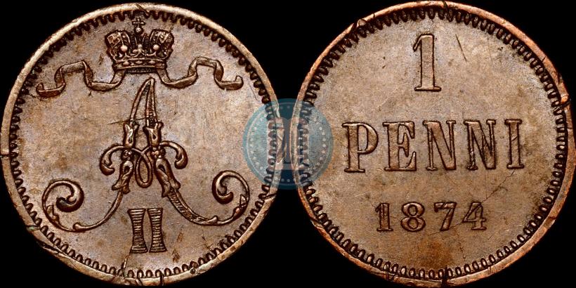 Picture 1 penni 1874 year  