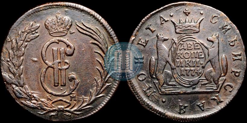 Picture 2 kopecks 1774 year КМ 