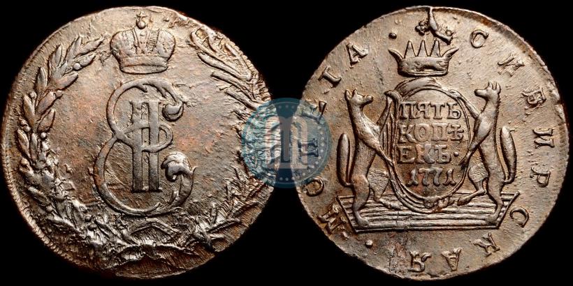 Picture 5 kopecks 1771 year КМ 