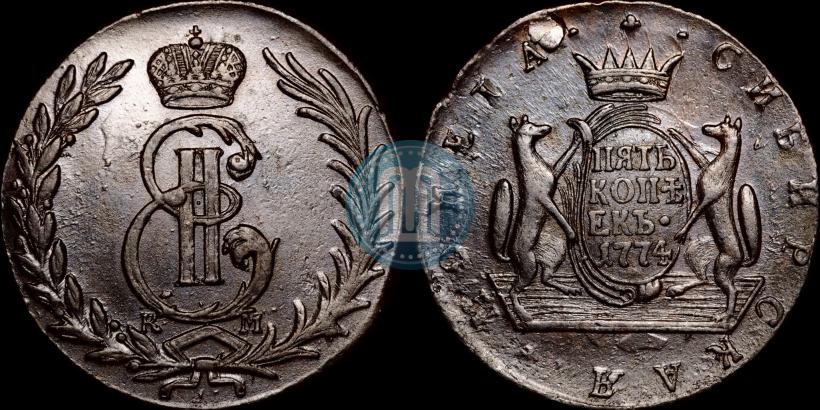 Picture 5 kopecks 1774 year КМ 