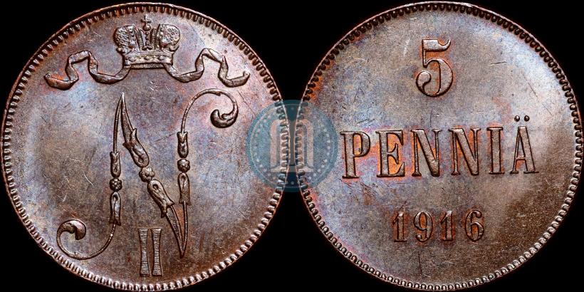 Picture 5 pennia 1916 year  