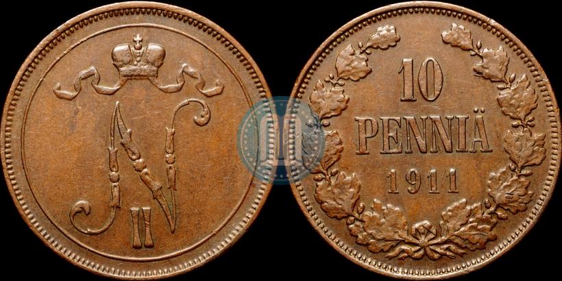 Picture 10 pennia 1911 year  