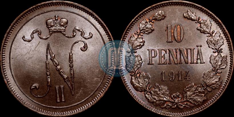 Picture 10 pennia 1914 year  