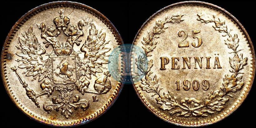 Picture 25 pennia 1909 year L 
